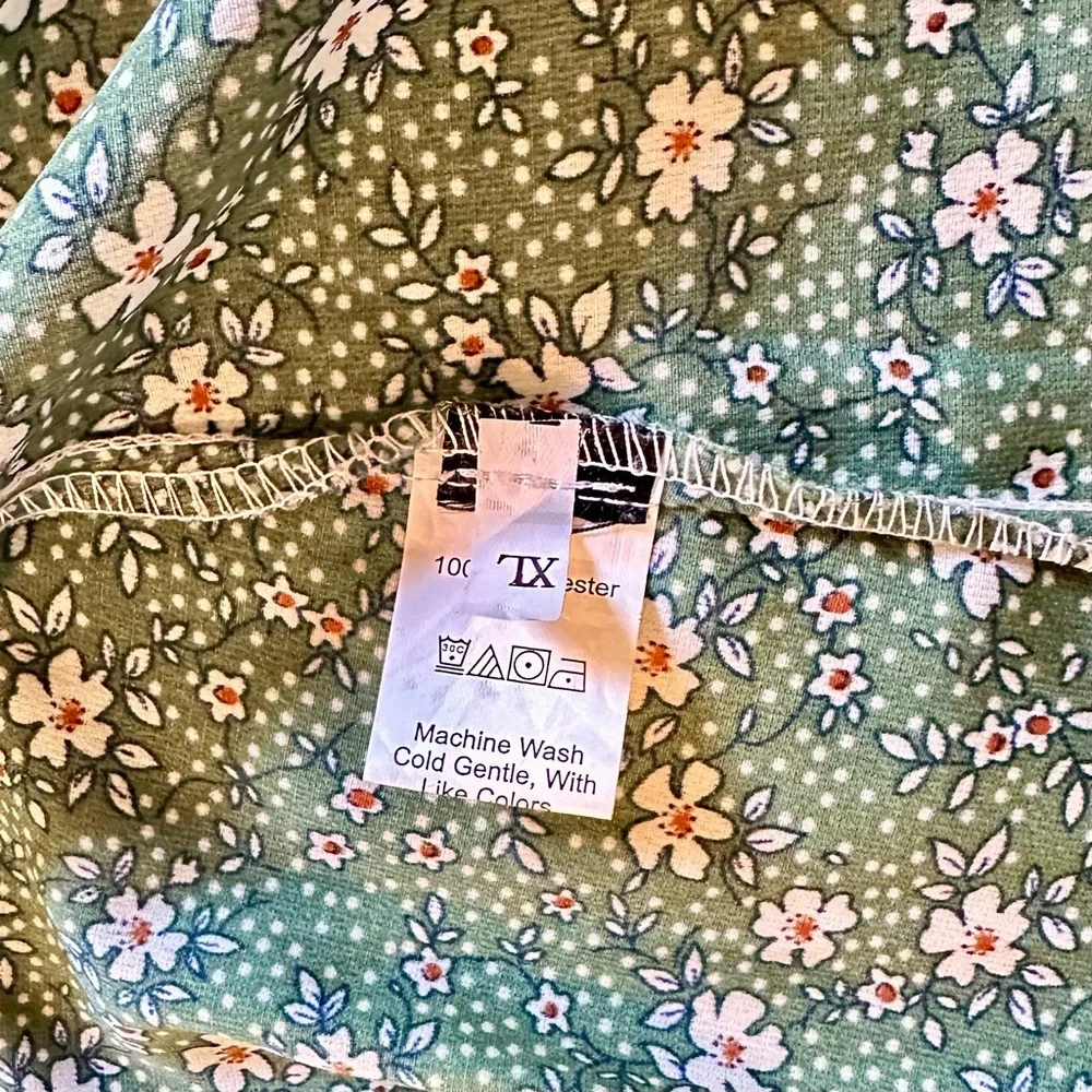 Green floral lightweight midi skirt sz XL - Picture 3 of 4